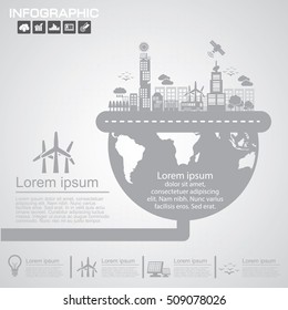 Abstract ecology connection concept background .Vector infographic illustration