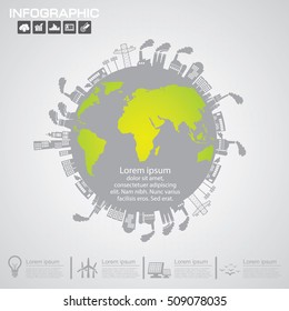 Abstract ecology connection concept background .Vector infographic illustration