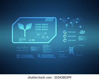 abstract ecology futuristic hud display interface sci fi technology background vector illustration