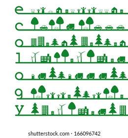 Abstract ecology green concept with word eco