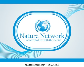 abstract ecology icons series on wavy background