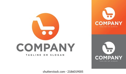 Resumen del logotipo de comercio electrónico o supermercado. Usable para empresas, nombres de marca y web. Elemento de plantilla de diseño de logotipo de vectores planos.