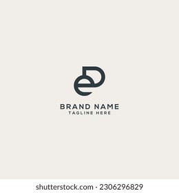 Abstract ED DE letter logo design. Flat vector logo design template.