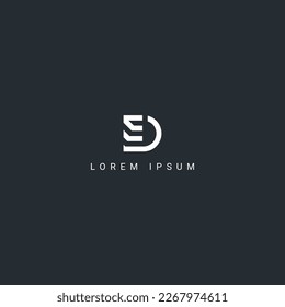 Abstract ED DE letter simple style logo design vector template.