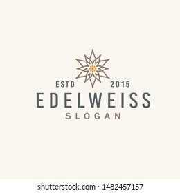 Abstract edelweiss flower for Vintage Logo Design Inspiration
