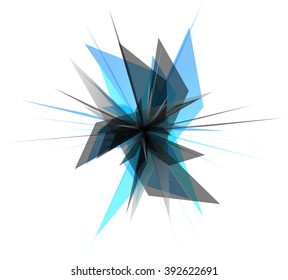 Abstract edgy, geometric graphics. Shatters, splinters abstract digital art.