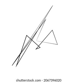 Abstract edgy, geometric line art. Angular random, chaotic lines. Spiky. tapered chaotic art