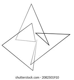 Abstract edgy, geometric line art. Angular random, chaotic lines. Spiky. tapered chaotic art