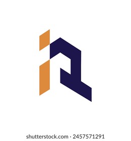 Abstract, Edgy, modern Letter I and R Logo Concept