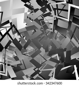 Abstract edgy pattern, background with randomly scattered angular shapes