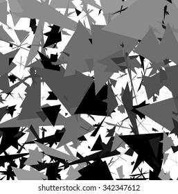 Abstract edgy pattern, background with randomly scattered pointed shapes