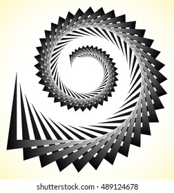 Abstract edgy spiral, volute with triangular shapes