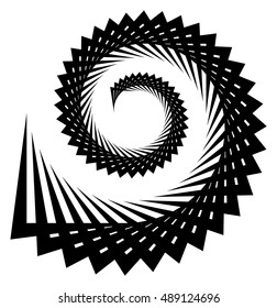 Abstract edgy spiral, volute with triangular shapes