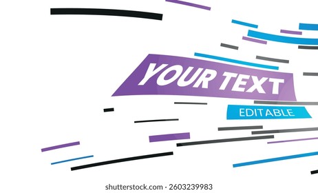 Abstract editable banner with colorful dynamic lines