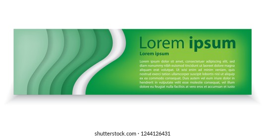 abstract editable banner vector design, modern concept, with green gradient color and shadow, for website, blog and banner 