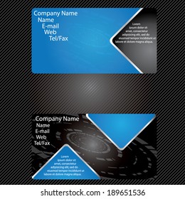 Abstract editable blue black business card
