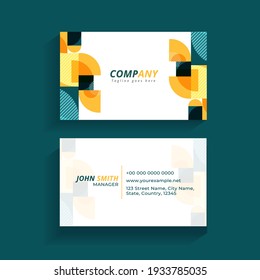 Abstract Editable Business Card Design In Front And Back View.