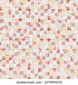 Abstract editable pattern. Circles, squares and transitional figures. A grid of diagonal strokes.