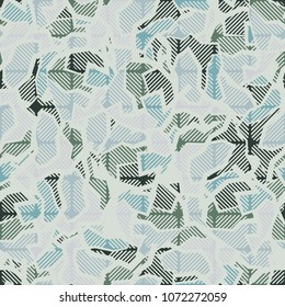 Abstract editable pattern. Color chaotic spots covered with a grid. Fashionable camouflage. Designer texture.