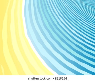 Abstract editable vector background of a beach and sea