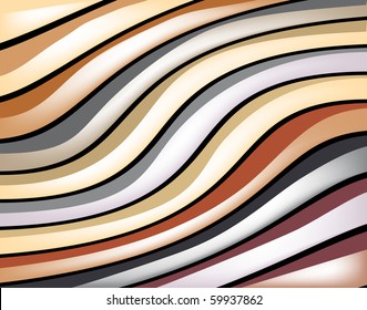 Abstract editable vector background design of colorful glossy stripes