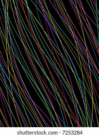 Abstract editable vector background design of thin colorful lines