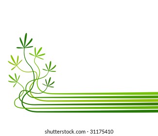 Abstract editable vector background of plants with copy space
