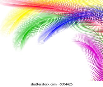 Abstract editable vector illustration of colorful feathers