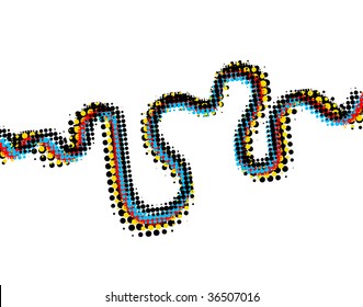 Abstract editable vector illustration of a dotted line