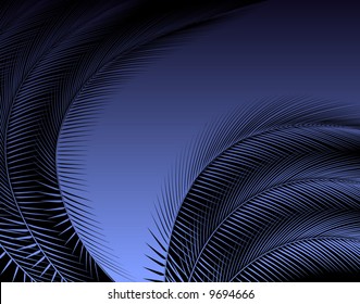 Abstract editable vector illustration of feathers or fronds