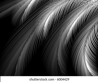 Abstract editable vector illustration of fine feathery fronds