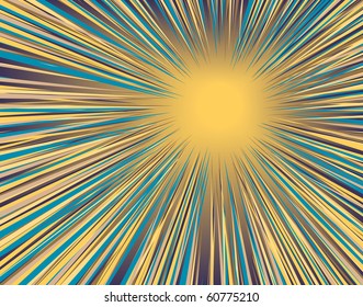 Abstract editable vector illustration of radial spikes