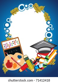 abstract education background with collection of education supplies