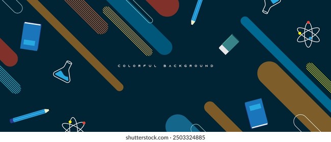 Abstract Education background with geometric shape design vector