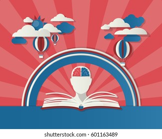 abstract education concept . can be used for your business,book cover, template, banner , presentation .vector illustration