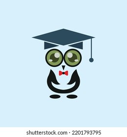abstract education graduation penguin icon logo. Great for school graduation vector logo icons.