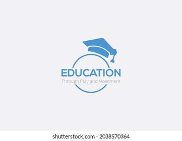 Abstract education logo icon design emblem typography logo design 