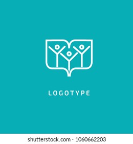 Abstract education logo icon vector design. College, school, university vector logo. Vector illustration, Graphic Design Editable Design. Man with a book web icon.