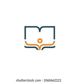 Abstract education logo icon vector design. College, school, university vector logo. Vector illustration, Graphic Design Editable Design. Man with a book web icon.