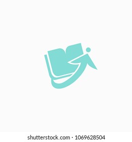 Abstract education logo icon vector design. College, school, university vector logo. Vector illustration, Graphic Design Editable Design. Man with a book web icon.