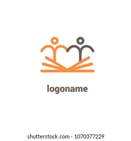 Abstract education logo icon vector design. College, school, university vector logo. Vector illustration, Graphic Design Editable Design. Man with a book web icon.