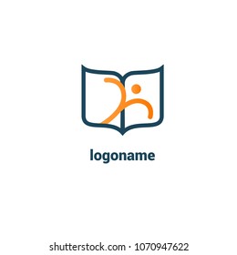 Abstract education logo icon vector design. College, school, university vector logo. Vector illustration, Graphic Design Editable Design. Man with a book web icon.