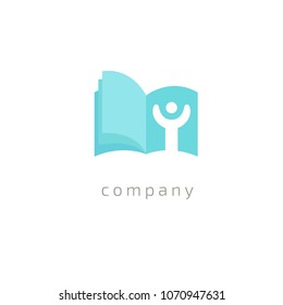 Abstract education logo icon vector design. College, school, university vector logo. Vector illustration, Graphic Design Editable Design. Man with a book web icon.