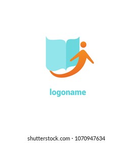 Abstract education logo icon vector design. College, school, university vector logo. Vector illustration, Graphic Design Editable Design. Man with a book web icon.