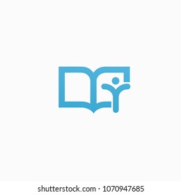 Abstract education logo icon vector design. College, school, university vector logo. Vector illustration, Graphic Design Editable Design. Man with a book web icon.
