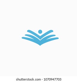 Abstract education logo icon vector design. College, school, university vector logo. Vector illustration, Graphic Design Editable Design. Man with a book web icon.