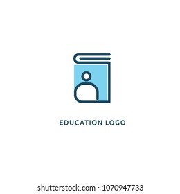 Abstract education logo icon vector design. College, school, university vector logo. Vector illustration, Graphic Design Editable Design. Man with a book web icon.