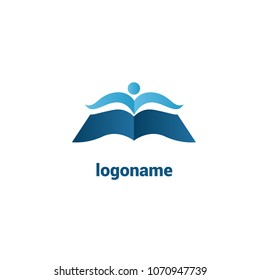 Abstract education logo icon vector design. College, school, university vector logo. Vector illustration, Graphic Design Editable Design. Man with a book web icon.