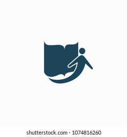 Abstract education logo icon vector design. College, school, university vector logo. Vector illustration, Graphic Design Editable Design. Man with a book web icon.