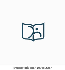 Abstract education logo icon vector design. College, school, university vector logo. Vector illustration, Graphic Design Editable Design. Man with a book web icon.